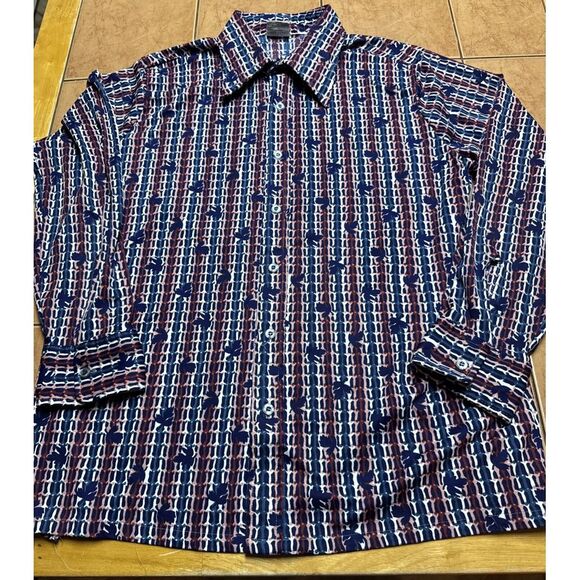 Other - Vintage K-MART 70's‎ Ultressa Disco Leisure Dagger Collar Size XL Dacron Shirt
